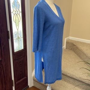 J. Jill Medium Blue Opal Knit Linen Blend Tunic Lightweight size Small EUC